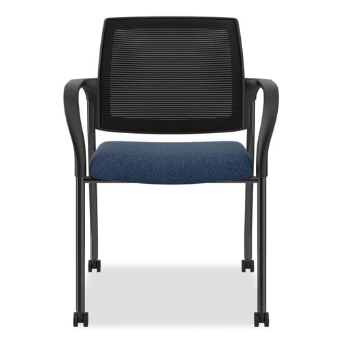 HON Ignition Series Guest Chair With Arms 25"x21.75"x33.5" Navy Seat Black Back Black Base