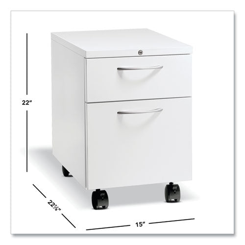 HON Flagship Mobile Pedestal Left/right 2 Drawer: Box/file Letter Designer White 15x22.88x22
