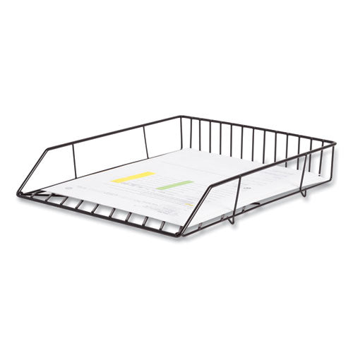 U Brands Vena Paper Tray 1 Section Holds 11"x8.5" Sheets 10.04x12.44x2.01 Black