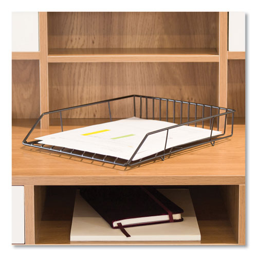 U Brands Vena Paper Tray 1 Section Holds 11"x8.5" Sheets 10.04x12.44x2.01 Black