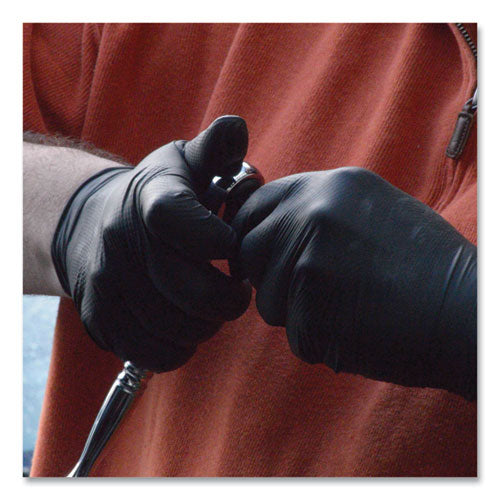 GloveWorks By AMMEX Heavy-duty Industrial Nitrile Gloves Powder-free 6 Mil Large Black 100 Gloves/box 10 Boxes/Case