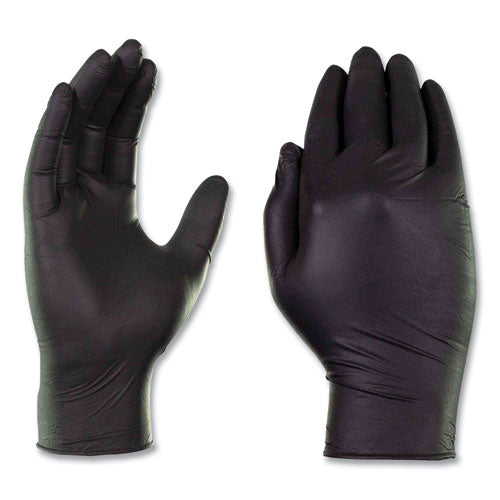 GloveWorks By AMMEX Nitrile Exam Gloves Powder-free 6 Mil Medium Black 100 Gloves/box 10 Boxes/Case