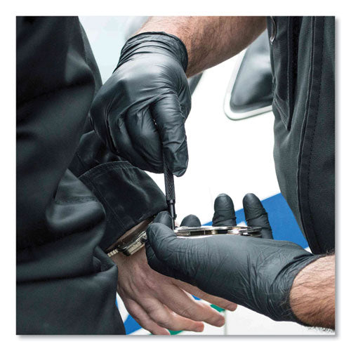 GloveWorks By AMMEX Nitrile Exam Gloves Powder-free 6 Mil Medium Black 100 Gloves/box 10 Boxes/Case
