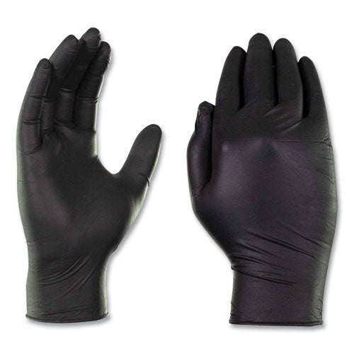 GloveWorks By AMMEX Industrial Nitrile Gloves Powder-free 5 Mil Medium Black 100/box 10/Case