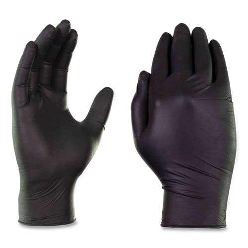 X3 By AMMEX Industrial Nitrile Gloves Powder-free 3 Mil Large Black 100/box 10 Boxes/Case