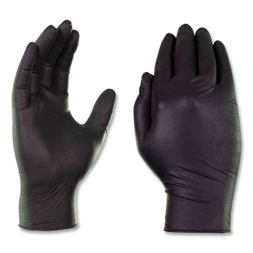 AMMEX Professional Nitrile Exam Gloves Powder-free 3 Mil Large Black 100/box 10 Boxes/Case