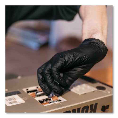 GloveWorks By AMMEX Industrial Nitrile Gloves Powder-free 6 Mil Small Black 100 Gloves/box 10 Boxes/Case