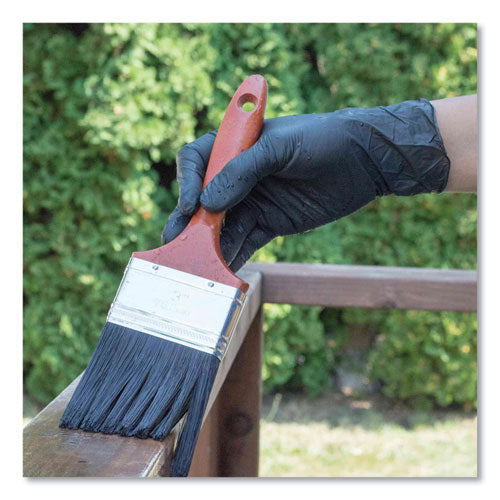 GloveWorks By AMMEX Nitrile Exam Gloves Powder-free 6 Mil Large Black 100 Gloves/box 10 Boxes/Case