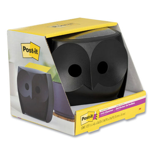 Post-it Pop-up Notes Owl-shaped Dispenser For 3x3 Pads Black Includes 45-sheet Citron Super Sticky Dispenser Pop-up Pad