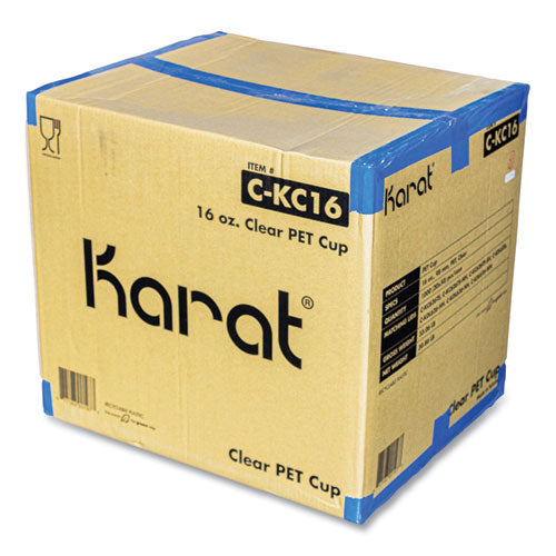 Karat Pet Plastic Cups 16 Oz Clear 1000/Case