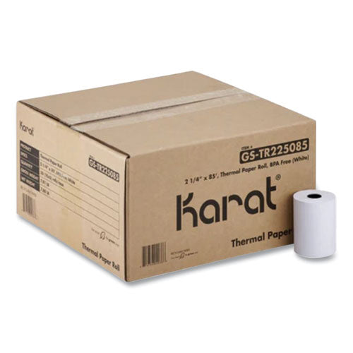 Karat Thermal Paper Rolls 2.25"x85 Ft White 50 Rolls/Case
