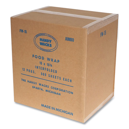 Handy Wacks© Interfolded Food Wrap 10.75x15 500 Box 12 Boxes/Case
