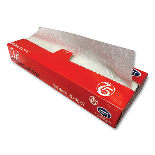 Handy Wacks© Interfolded Food Wrap 10.75x15 500 Box 12 Boxes/Case