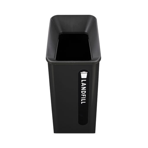 Rubbermaid Commercial Sustain Decorative Refuse With Recycling Lid 15 Gal Metal/plastic Black