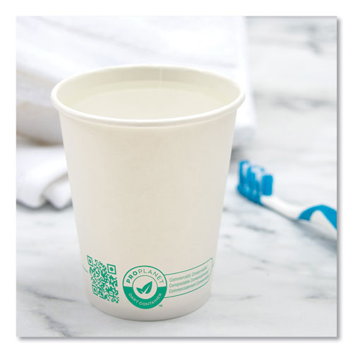 SOLO Compostable Paper Hot Cups Proplanet Seal 10 Oz White/green 1000/Case