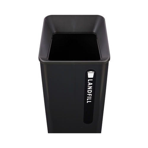 Rubbermaid Commercial Sustain Decorative Refuse With Recycling Lid 23 Gal Metal/plastic Black