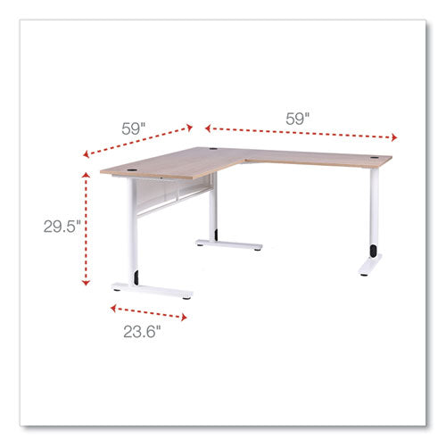 Workspace By Alera L-shaped Writing Desk 59.05"x59.05"x29.53" Beigewood/white