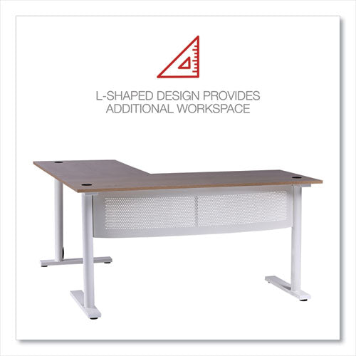 Workspace By Alera L-shaped Writing Desk 59.05"x59.05"x29.53" Beigewood/white