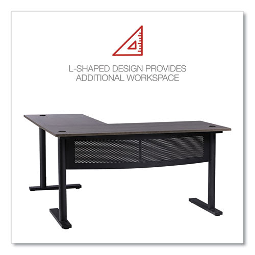 Workspace By Alera L-shaped Writing Desk 59.05"x59.05"x29.53" Gray/black