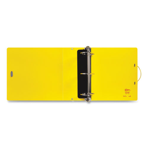 Avery Ultraduty Safety Data Sheet Binders With Chain 3 Rings 3" Capacity 11x8.5 Yellow/red