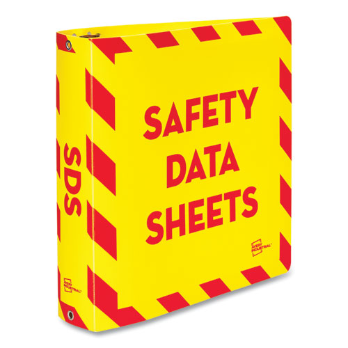 Avery Ultraduty Safety Data Sheet Binders With Chain 3 Rings 2" Capacity 11x8.5 Yellow/red