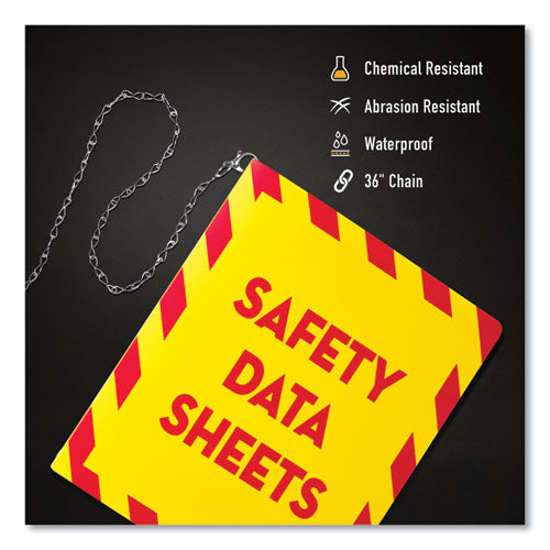 Avery Ultraduty Safety Data Sheet Binders With Chain 3 Rings 2" Capacity 11x8.5 Yellow/red
