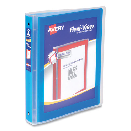 Avery Flexi-view Binder With Round Rings 3 Rings 1" Capacity 11x8.5 Blue