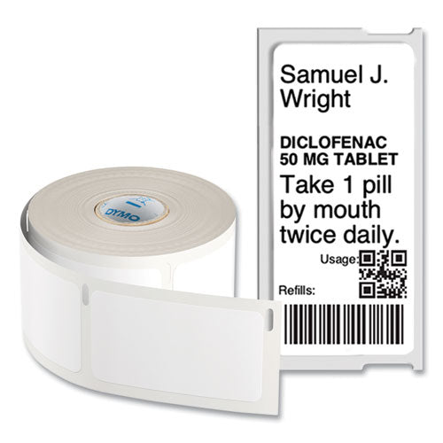 DYMO Lw Durable Labels Medical Prescription Label 1"x2.13" White 500 Labels/roll