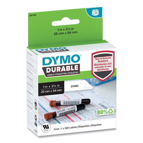DYMO Lw Durable Labels Medical Prescription Label 1"x2.13" White 500 Labels/roll