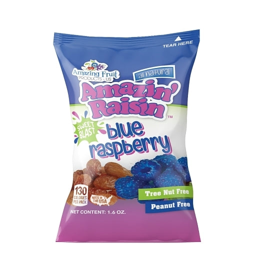 Amazin Raisin Sweet Blast Blue Raspberry Infused Raisins-1.5 oz-250/Case