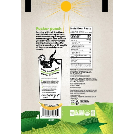 Barnana Chili Lime Organic Plantain Nuggets-4 oz. Bag-6/Case