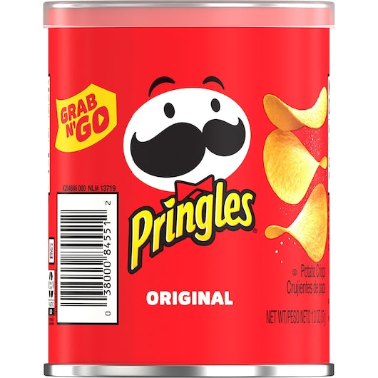 Pringles Grab & Go Original Potato Chips-1.3 oz. Can-12/Case