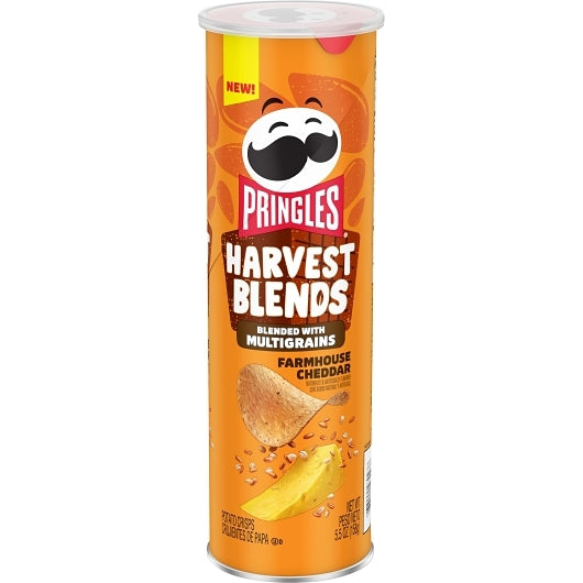 Pringles Harvest Blends Farmhouse Cheddar Chips-5.5 oz. Canister-14/Case