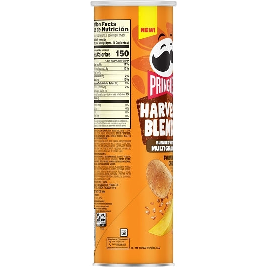 Pringles Harvest Blends Farmhouse Cheddar Chips-5.5 oz. Canister-14/Case