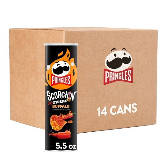Pringles Scorchin' Buffalo Chips-5.5 oz. Canister-14/Case