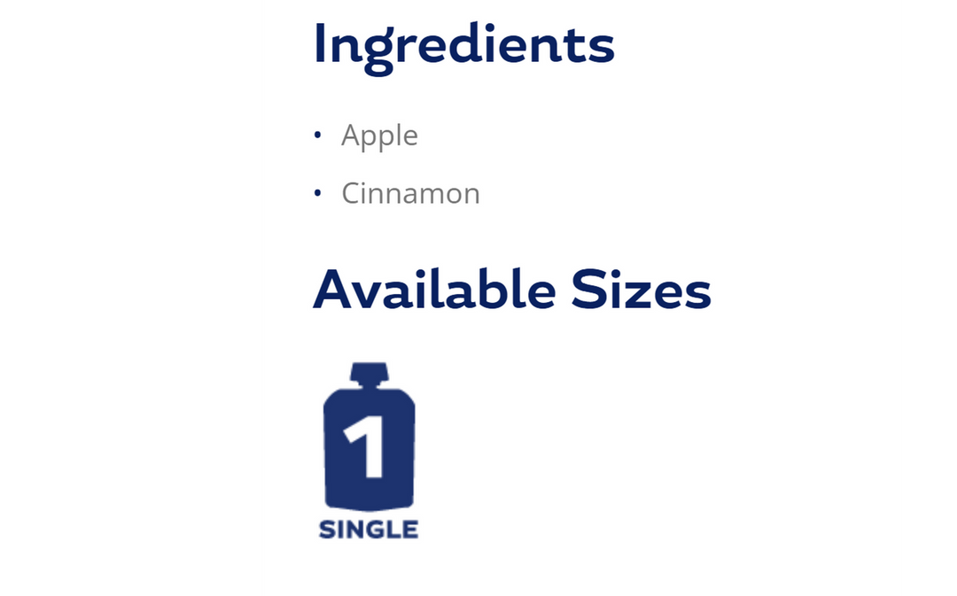 Buddy Fruits Blended Fruits-Apple Cinnamon-3.2 oz. Pack-70/Case