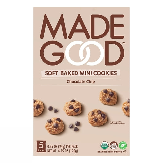 Madegood Chocolate Chip Soft Baked Cookie-0.85 oz. Pack-5 Packs per Box-6 Boxes/Case