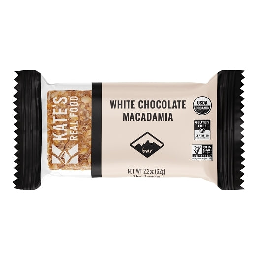 Kate's Real Food White Chocolate Macadamia Nut Oat Bar-2.2 oz.-12/Box-12 Boxes/Case