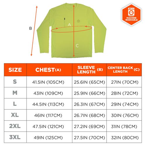 Ergodyne Chill-its 6689 Cooling Long Sleeve Sun Shirt With Uv Protection 3x-large Lime