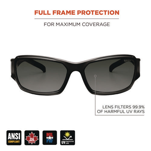 Ergodyne Skullerz Thor Anti-scratch And Enhanced Anti-fog Safety Glasses Black Frame Smoke Polycarbonate Lens Ships In 1-3 Bus Days