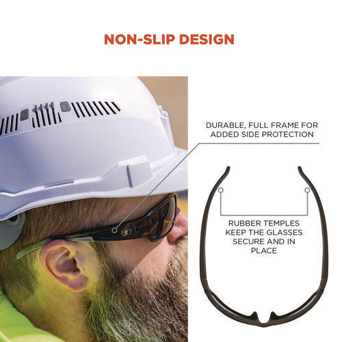 Ergodyne Skullerz Thor Anti-scratch And Enhanced Anti-fog Safety Glasses Black Frame Smoke Polycarbonate Lens Ships In 1-3 Bus Days