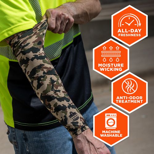 Ergodyne Chill-its 6695 Sun Protection Arm Sleeves Polyester/spandex X-large/2x-large Camo