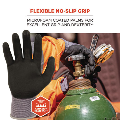 Ergodyne Proflex 7000 Nitrile-coated Gloves Microfoam Palm Gray X-small Pair