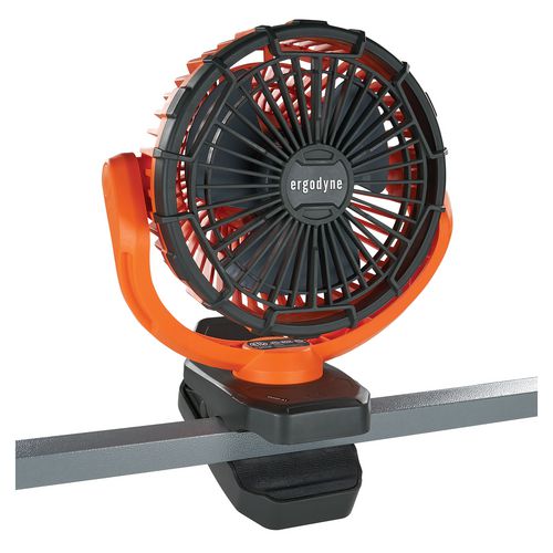 Ergodyne Chill-its 6090 Rechargeable Portable Jobsite Fan 9.5 Orange/black