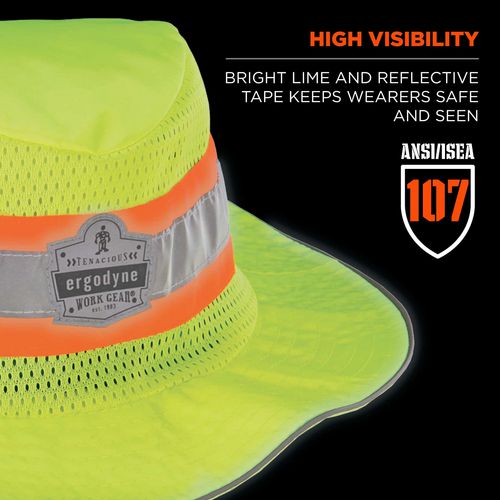 Ergodyne Chill-its 8935ct Hi-vis Pva Ranger Sun Hat Polyester/pva 2x-large/3x-large Lime