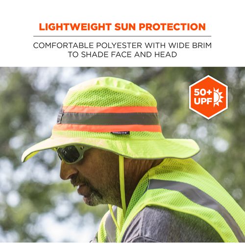 Ergodyne Chill-its 8935mf Hi-vis Microfiber Ranger Sun Hat Polyester/microfiber 2x-large/3x-large Lime