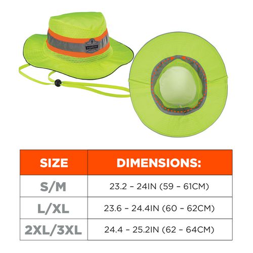 Ergodyne Chill-its 8935mf Hi-vis Microfiber Ranger Sun Hat Polyester/microfiber 2x-large/3x-large Lime