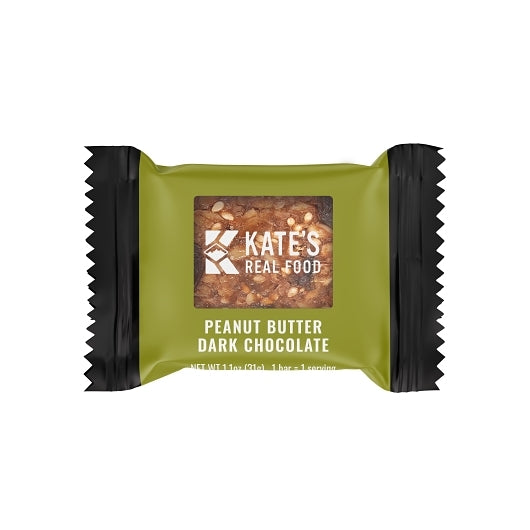 Kate's Real Food Peanut Butter Dark Chocolate Mini Oat Bats-1.1 oz.-24/Box-9 Boxes/Case