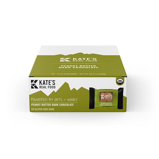 Kate's Real Food Peanut Butter Dark Chocolate Mini Oat Bats-1.1 oz.-24/Box-9 Boxes/Case