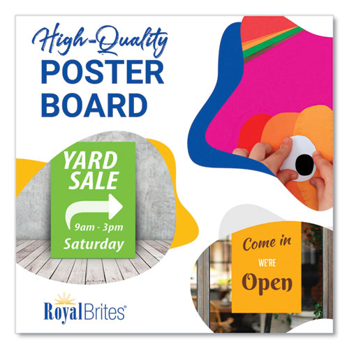 Royal Brites Premium Coated Poster Board 11x14 Assorted Neon Colors 5/pack